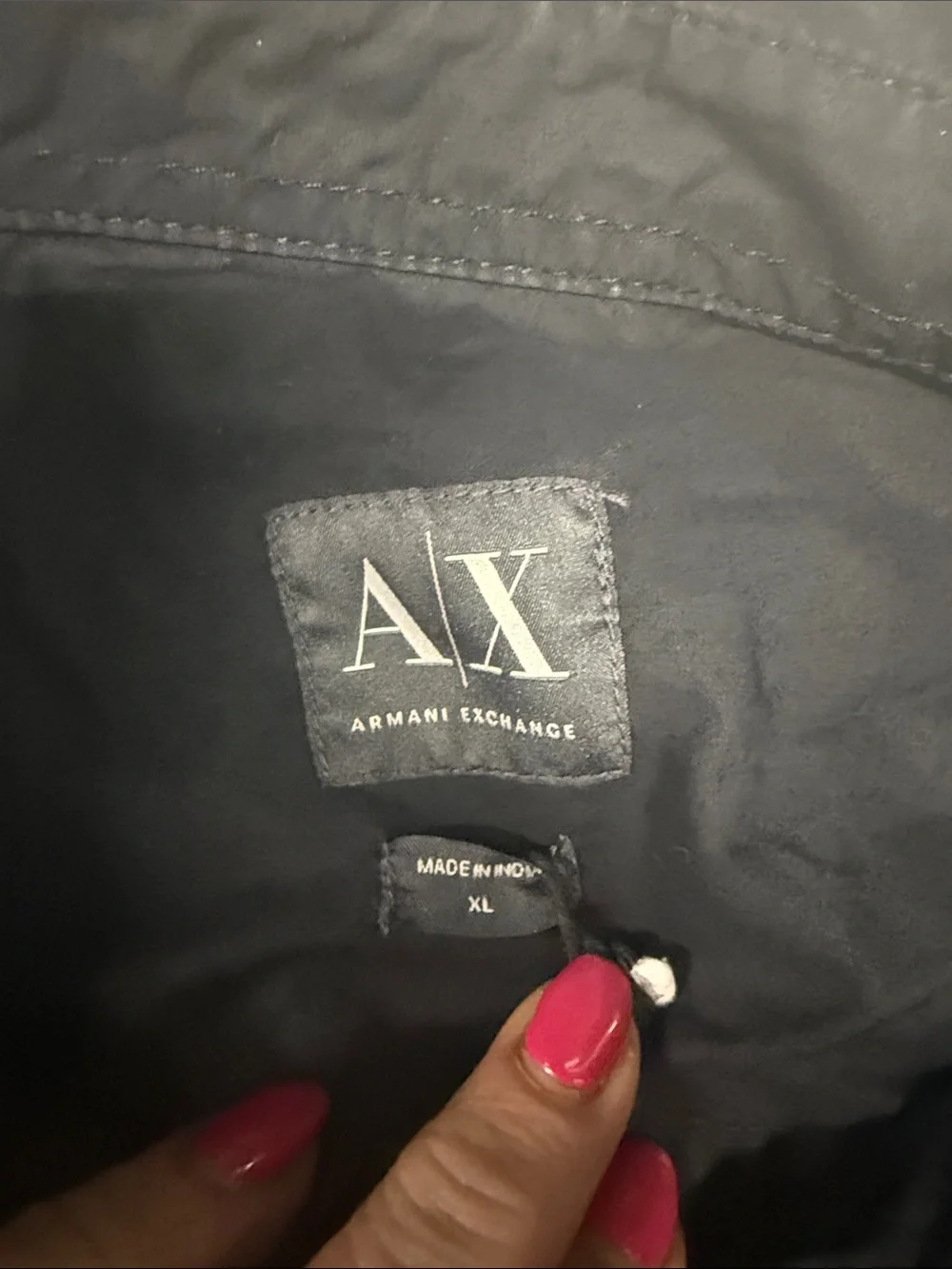 Armani Exchange Black Jacket with Red Logo Patch - Picture 3 of 3